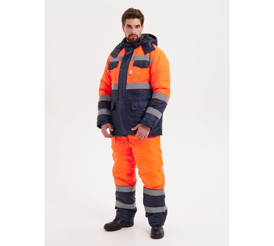 Костюм сигнальный утепленный РАССО Зарница куртка+ПК, оранж/синий (тк. Оксфорд), р.48-50/170-176 77555 (48/170)