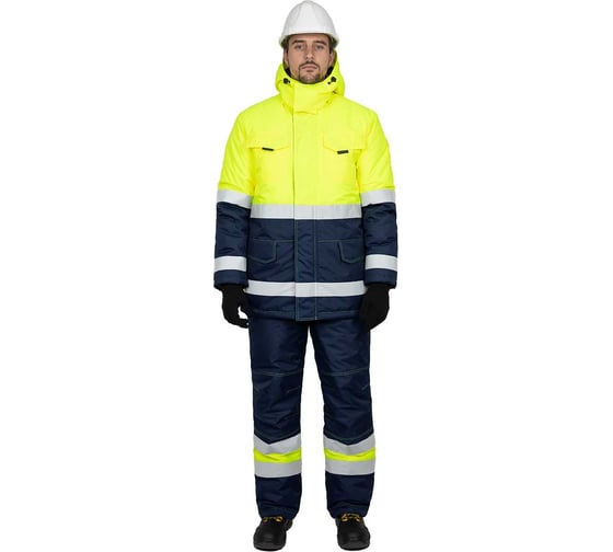 Костюм ГК Спецобъединение БРАЙТ зимний, Со - 3-й класс защиты, Тн - 2-й класс защиты, флуоресцентный желтый-синий 88-92, 158-164, Кос 770/88/158