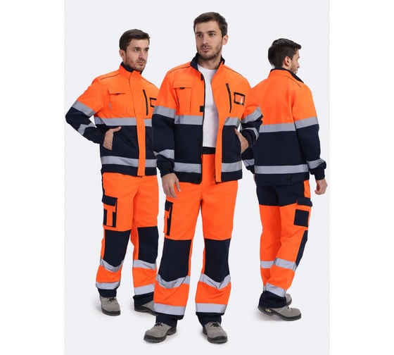 Куртка-трансформер сигнальная ФАКЕЛ ProfLineSpecialist (тк.Смесовая МВО,240), оранжевый/т.синий 87490497.023