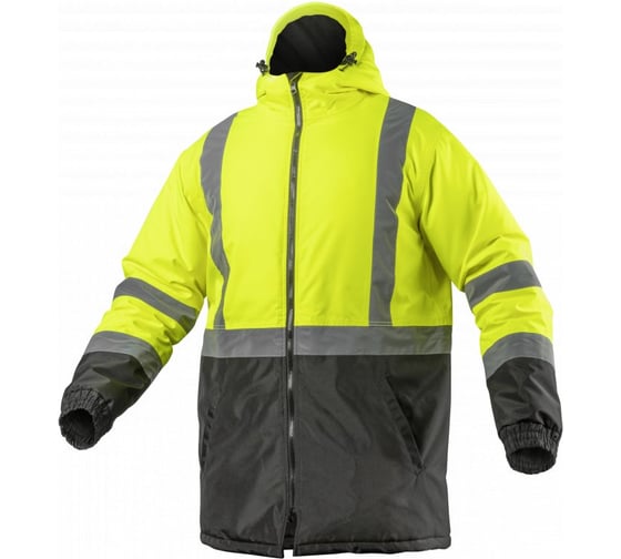 Утепленная сигнальная куртка HOEGERT TECHNIK MILA желтая, XL (54) HT5K347-XL