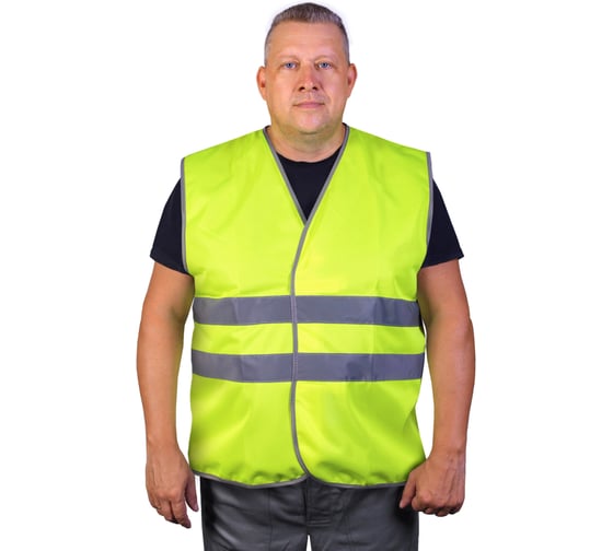 Сигнальный жилет с светоотражающими полосами (СОП) БЕРТА лимонный, размер 52-54 915л-52-54