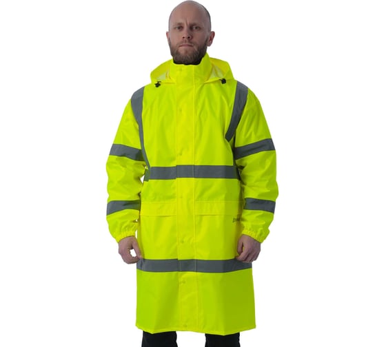 Сигнальный плащ-дождевик Brodeks KS252, желтый, XXL KS252HV2XL