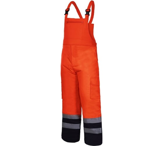 Утепленный сигнальный полукомбинезон LAHTI PRO оранжевый, размер 2XL L4110205