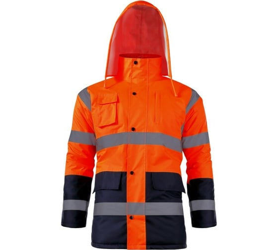 Утепленная сигнальная куртка LAHTI PRO оранжевая, р. 2XL L4090605