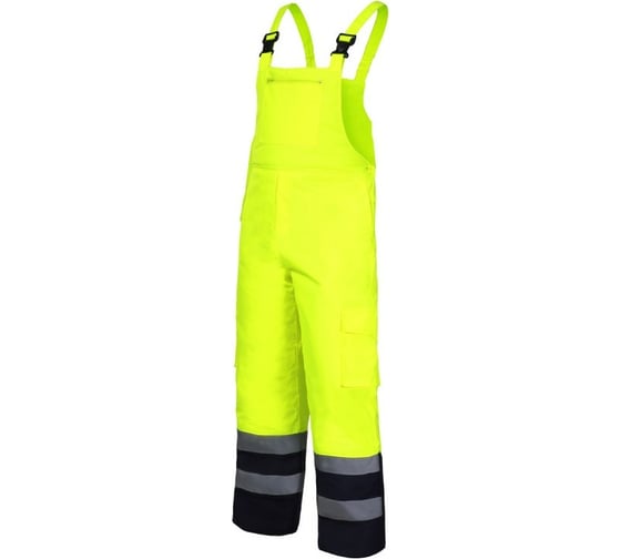 Сигнальный утепленный полукомбинезон LAHTI PRO желтый, р. XL L4110304