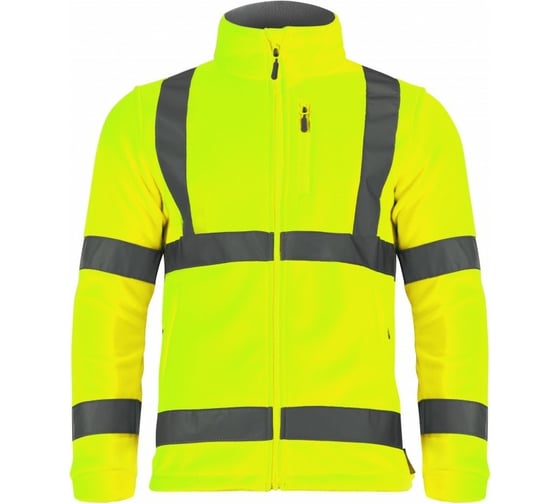 Флисовая сигнальная куртка LAHTI PRO желтая, р. 2XL L4010905