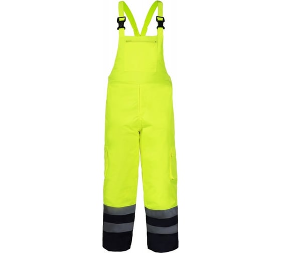 Сигнальный утепленный полукомбинезон LAHTI PRO желтый, р. 2XL L4110305