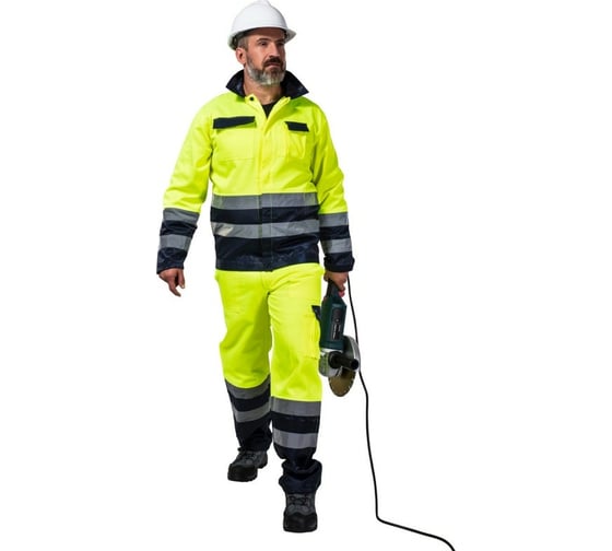 Сигнальные брюки LAHTI PRO, желтые, хлопок/пэ, размер 2XL L4100405