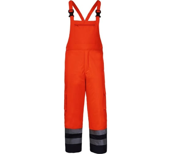Утепленный сигнальный полукомбинезон LAHTI PRO оранжевый, размер XL L4110204