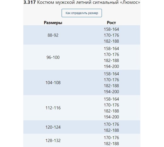 Мужской летний сигнальный костюм Техноавиа Люмос, размер 104-108, рост 182-188 3317J