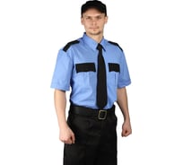 Рубашка мужская URSUS "Охрана" короткий рукав, голубая с черным РУБ500-069/44, 170-176