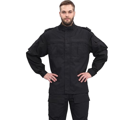 Костюм URSUS СПЕЦНАЗ куртка/брюки, цвет черный, ткань Рип-Стоп КОС501-ЧЕРНЫЙ/56-58, 170-176
