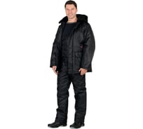 Костюм зимний СИРИУС "Безопасность" (охрана/охранник) куртка длинная, п/комб. чёрный р. 88-92/170-176 (ЧЗ) 104491