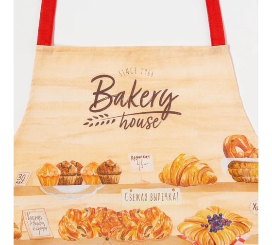 Фартук Этель Bakery house 70x60 см, 100% хлопок, репс 210 г/м2 4645874