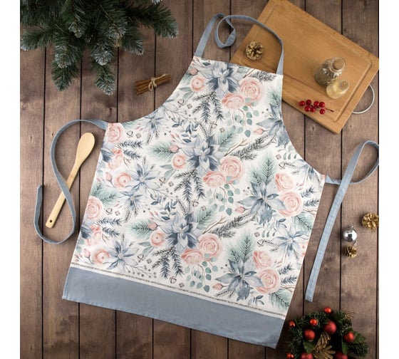 Фартук Этель Christmas flowers 60x70см, 100% хлопок, саржа 190 г/м2 5215720 1
