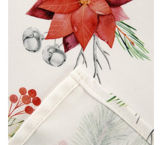 Фартук Этель Christmas red flowers 60x70см, 100% хлопок, саржа 190 г/м2 5215725