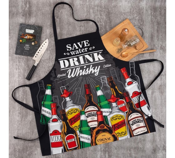 Фартук Этель Bottles 73x71 см, 100% хлопок, репс 210 г/м2 5376691