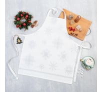 Фартук Этель Серебряные снежинки 60x65 см, 100% хлопок, 190г/м2 5135196