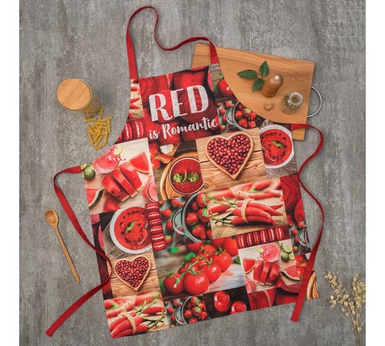 Фартук Этель RED 60x70 см, 100% хлопок, саржа 190 г/м2 4136521