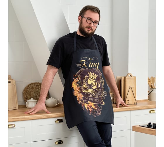 Фартук Этель The King of the kitchen 73x71 см, 100% хлопок, саржа 190 г/м2 4645795