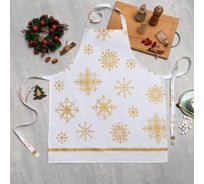 Фартук Этель Золотые снежинки 60x65 см, 100% хлопок, 190г/м2 5035880