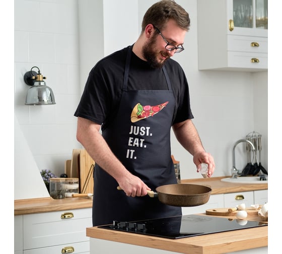 Фартук Этель Just eat it 73x71 см, 100% хлопок, саржа 190 г/м2 5376675