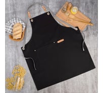 Фартук Этель Стиль цв.черный 70x78см, 100% хлопок 6830648