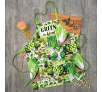 Фартук Этель GREEN 60x70 см, 100% хлопок, саржа 190 г/м2 4136524