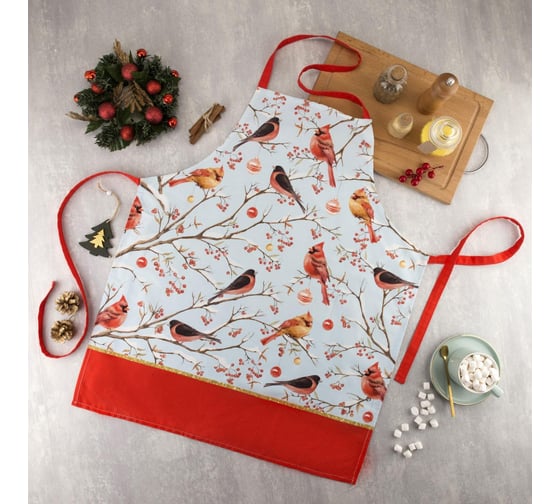 Фартук Этель Winter birds 60x70см, 100% хлопок, саржа 190 г/м2 5215723 1