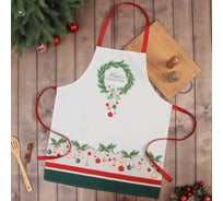 Фартук Этель Рождественский венок 60x70 см, 100% хлопок, саржа 190 г/м2 9905070