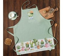 Фартук Этель Кактусы 70x60 см, 100% хлопок, рогожка 160 г/м2 4645817