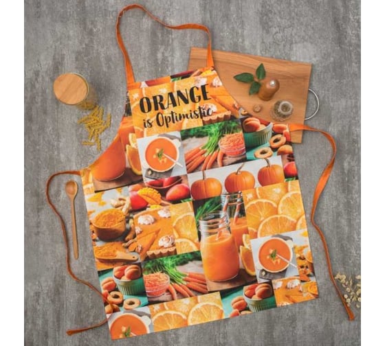 Фартук Этель ORANGE 60x70 см, 100% хлопок, саржа 190 гр/м2 4136523