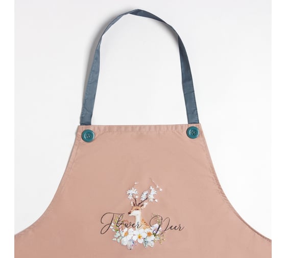 Фартук Этель "Flower deer" сиреневый, 70х68 см, 100% полиэстер 7505022