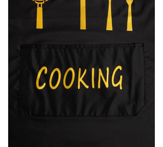 Фартук Этель "Cooking" черный, 70x68 см, 100% полиэстер 7505021