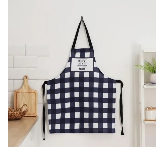 Фартук Доляна Best man 70x60 см, рогожка, 100% хлопок, 160 г/кв. м 5376595