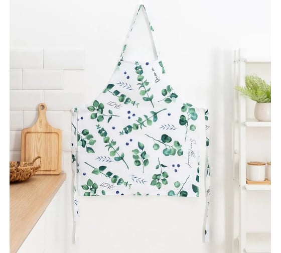 Фартук Доляна Eucalyptus 60x65 см, 100% хлопок, 164 г/кв. м 4682753