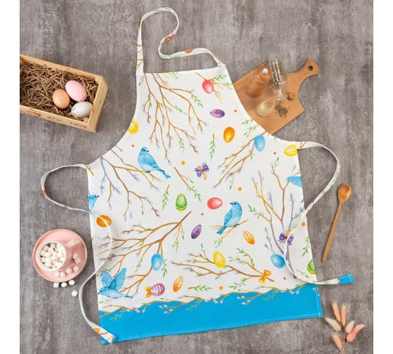 Фартук Доляна Happy Easter 60x70 см, 100% хлопок, 164 г/кв. м 4682776