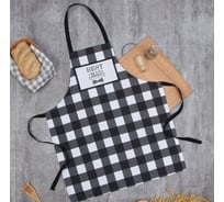 Фартук Best man black 70x60 см рогожка100% хл 160г/м2 Доляна 10200501