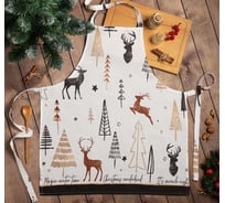 Фартук Доляна X-Mas 60x65см 100% хл рогожка 164 г/м2 4980246