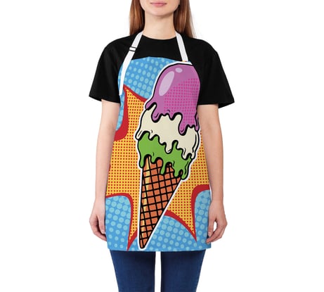 Фартук кухонный JOYARTY "Мороженое поп-арт", универсальный размер для женщин и мужчин ap_36324
