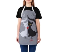 Фартук кухонный JOYARTY "Коты и обглоданные косточки", универсальный размер для женщин и мужчин ap_52764