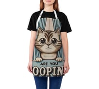 Фартук кухонный JoyArty Кот из шторки, универсальный размер, для женщин и мужчин, ap_sd3468