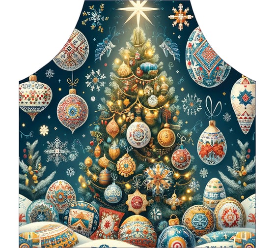 Фартук кухонный JoyArty Праздничная елка, универсальный размер, для женщин и мужчин, серия Новый год и Рождество ap_sd3926
