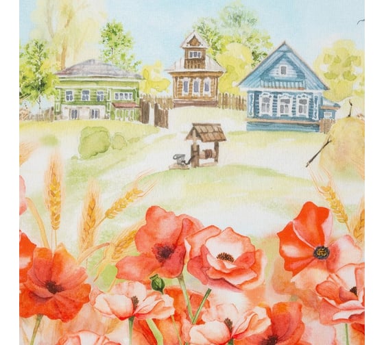 Фартук Этель "Маки" 70x60 см, 100% хлопок, рогожка 160 гр/м2 4645818