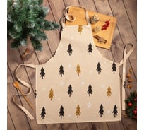 Фартук Доляна "Christmas mood" 60x65см, 100% хлопок, рогожка 164 г/м2 4980239