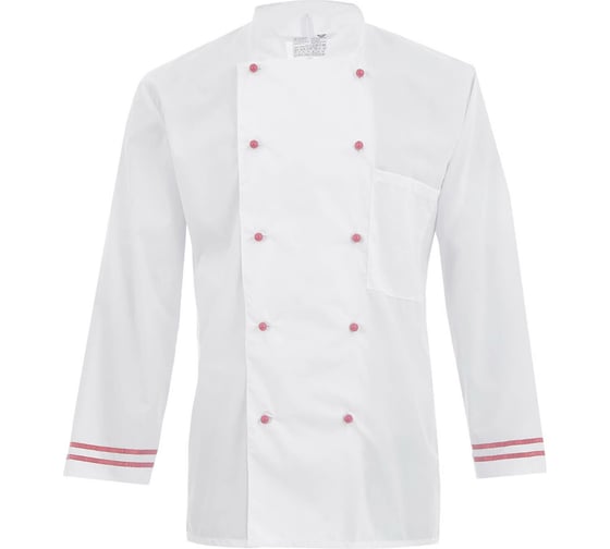 Поварская куртка СОЮЗСПЕЦОДЕЖДА Люкс-Лайт красная полоска, р. 48-50, рост 170-176 2200000081278