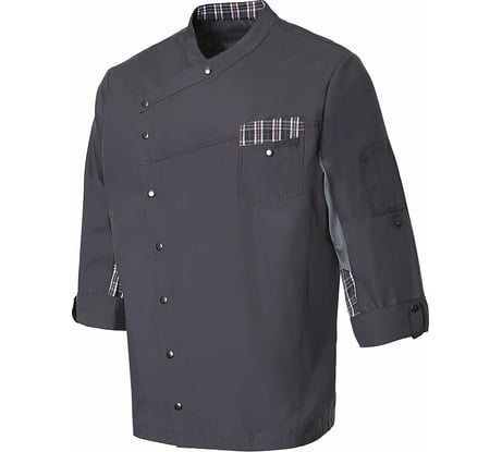 Поварской мужской китель СОЮЗСПЕЦОДЕЖДА РИСТРЕТТО ШЕФ Лайт, графит, р. 48-50 2000000179438