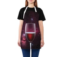 Кухонный фартук JOYARTY Бокал вина в космосе, универсальный размер для женщин и мужчин ap_52068