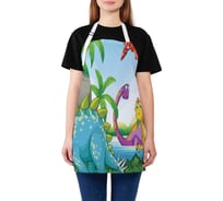 Кухонный фартук JOYARTY Динозавры на водопое, универсальный размер для женщин и мужчин ap_12664