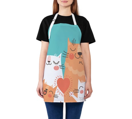 Кухонный фартук JOYARTY Веселая кошачья семья, универсальный размер для женщин и мужчин ap_18493